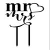 Personalized "Mr And Mrs" Wedding Cake Topper Matt Black Cake Topper Cake Decoration Color Option Available 4"-5" Inches Wide view 2