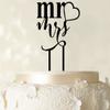 Personalized "Mr And Mrs" Wedding Cake Topper Matt Black Cake Topper Cake Decoration Color Option Available 4"-5" Inches Wide view 3