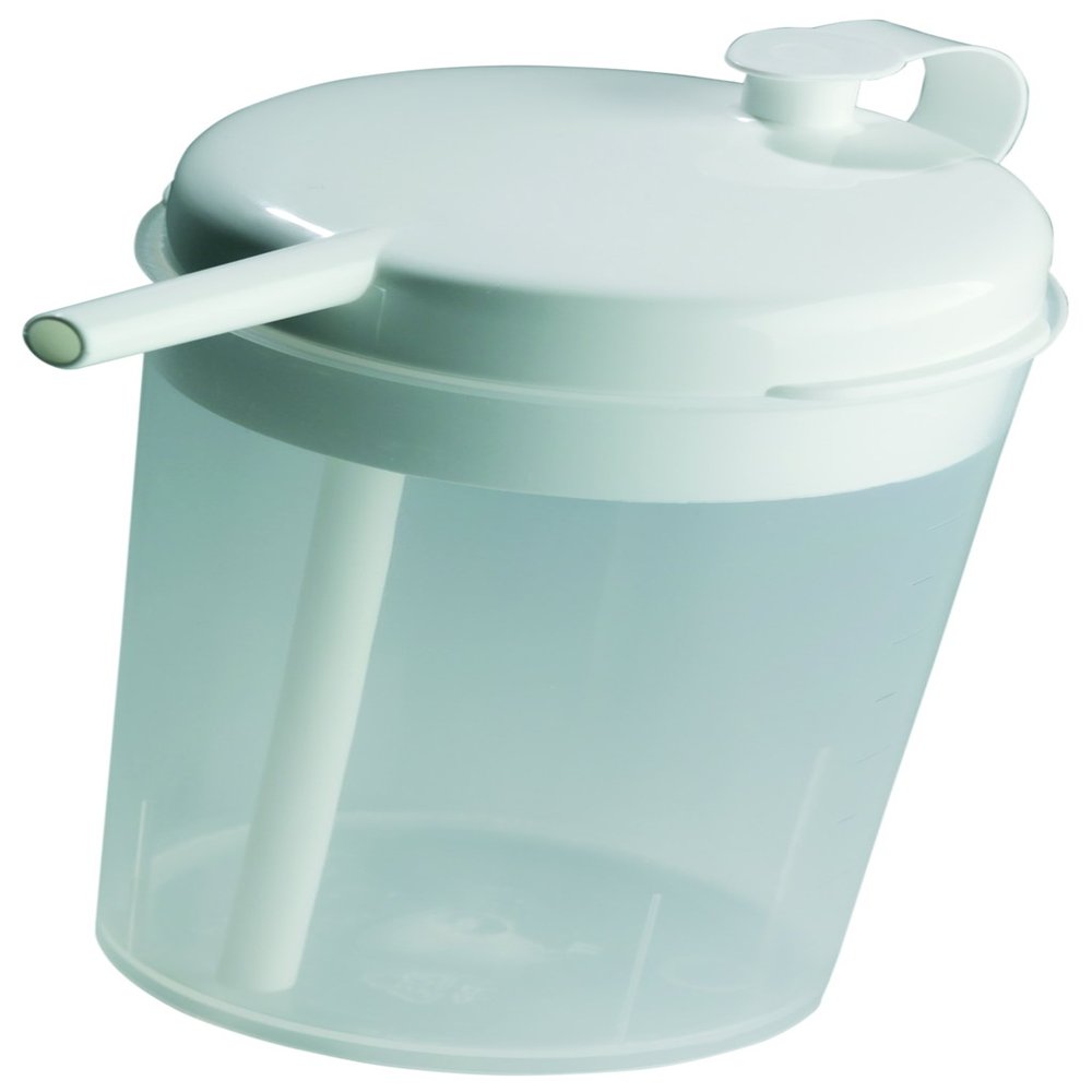 Aidapt The Novo Drinking Cup with Re-usable Straw Ideal for those Confined to Bed who cannot sit up easily or without help Aids Independent Drinking Spill Proof if Tipped Over Hot and Cold Drinks