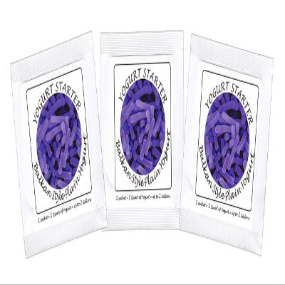 Yogurt Starter Cultures - Pack of 3 Freeze-dried Culture Sachets for Balkan Style Plain Yogurt