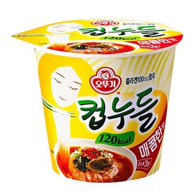 OTTUGI Korean Instant diet ramen low calories 120kcal diet snack,hot soup noodle (Spicy Noodles Flavour, 120kcal X 6pcs)