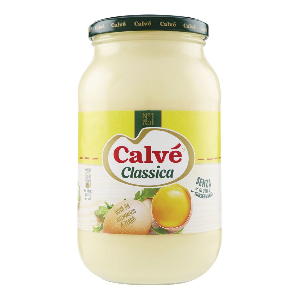 Calv: "Classica" Italian Mayonnaise 20.6 Fluid Ounces (610mL - 580g) Jar [ Italian Import ]
