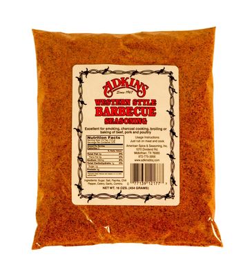 12 Pack By The Case - Adkins Western Style Barbecue BBQ Seasoning 16 OZ All Natural