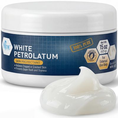 MED PRIDE Pure White Petroleum Jelly  15 oz Skin Protectant & Moisturizing Ointment for Dry Skin, Cracked Hands & Feet, Chapped Lips, Cuts, Burns, Eczema & Diaper Rash