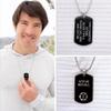 Divoti Custom Medical Alert ID Necklace for Men, Stylish Durable Rustproof Construction | Laser Engraved Chic Black & Silver Tag Pendant Jewelry  24' Ball Chain/Blue view 4