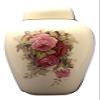 Pink Rose Funeral Urn - Cremation Urn for Human Ashes - Hand Made Pottery (185 Cubic Inches) (185 Cubic Inches) view 1