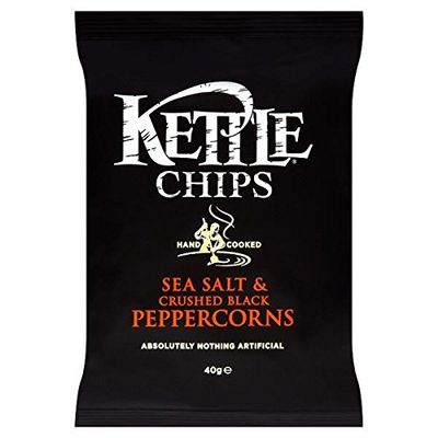 Kettle Chips Sea Salt & Crushed Black Peppercorns 40g - Case of 18