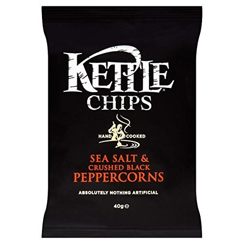 Kettle Chips Sea Salt & Crushed Black Peppercorns 40g - Case of 18