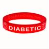 Diabetic ID Bracelet Wristband - Red - 8 Inches - Standard view 1