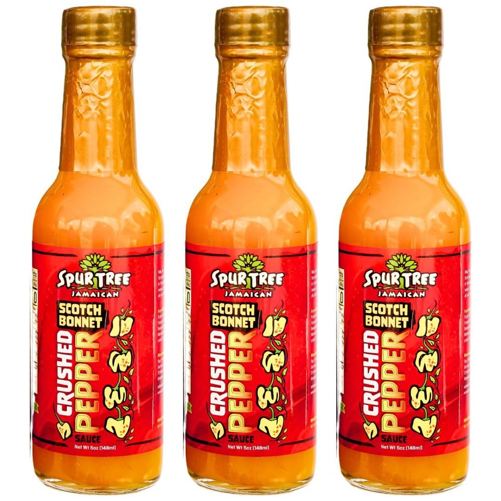 Spur Tree Jamaican Scotch Bonnet Pepper Sauce Scotch Bonnet Hot Sauce for an Authentic Jamaican Experience Scotch Bonnet Peppers to Spice Up Your Dish (5 Oz, 3 Pack)