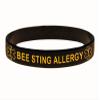 Goods For Giving Bee Sting Allergy ID Bracelet Wristband Combo - 5 Pack - 8-1/4 Inches - Large - Black Blue Green Red Purple view 2