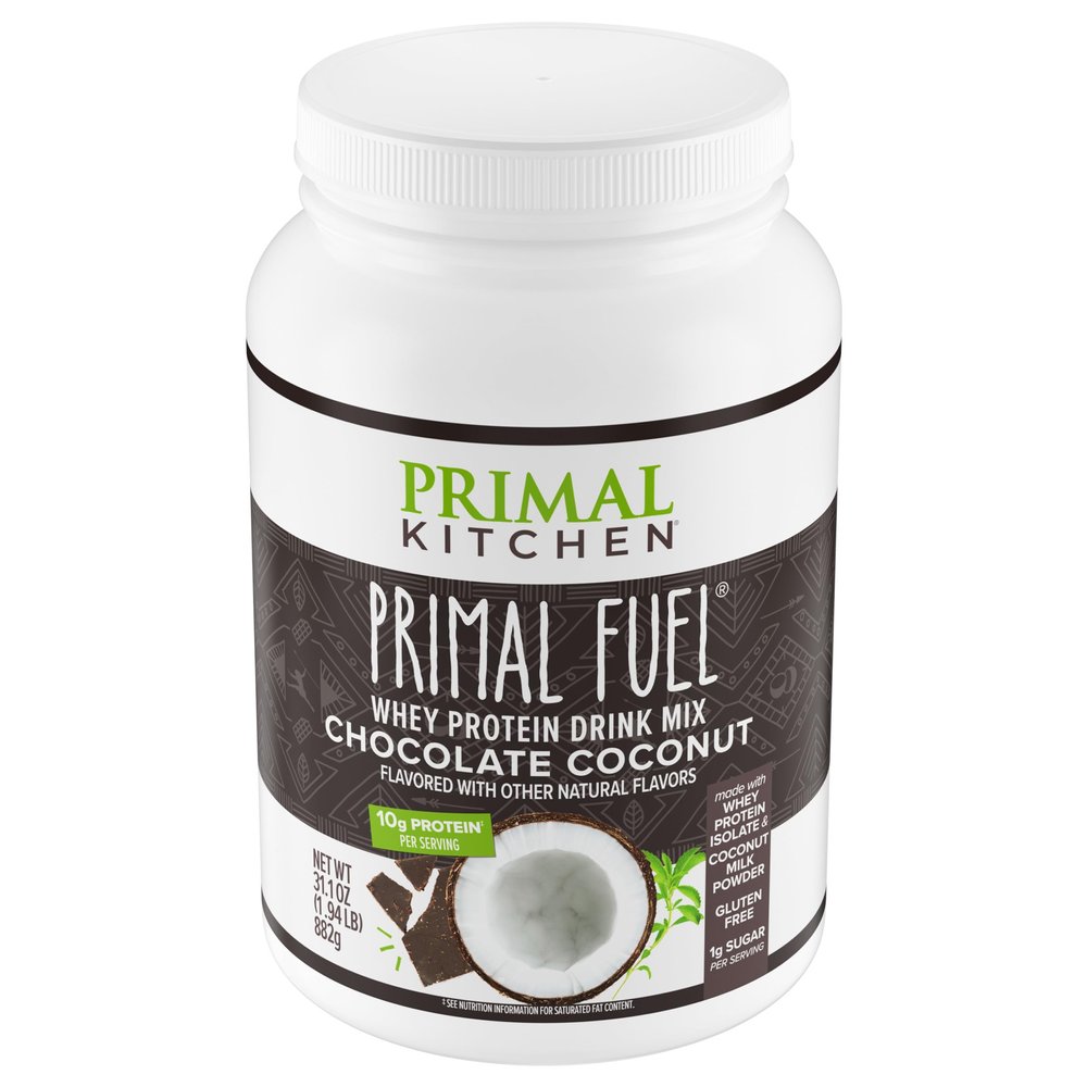 Primal Kitchen Primal Fuel Chocolate Coconut Whey Protein Powder, Gluten and Soy Free, 1.94 Pounds