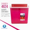 Dynarex Sharps Container, Provides a Safe Disposal of Medical Waste and Needles, Non-Sterile & Latex-Free, 5 Quarts, Made with Thermoplastic, Red with a Transparent Lid, 1 Dynarex Sharps Container view 2