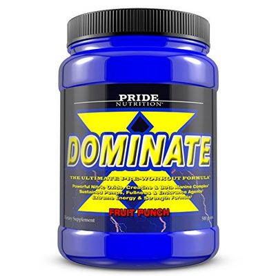 #1 Pre Workout - Dominate X 500g - Best Nitric Oxide & Creatine Pre-Workout Formula (Fruit Punch)