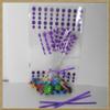 100pcs 4"x 6" Polka dot Cello Bags + Matched Twist Ties for Party Gift Packing (Purple) view 1