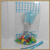 100pcs 4"x 6" Polka dot Cello Bags + Matched Twist Ties for Party Gift Packing (Blue) view 1