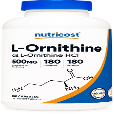 Nutricost L-Ornithine 500mg, 180 Capsules - Non-GMO and Gluten Free