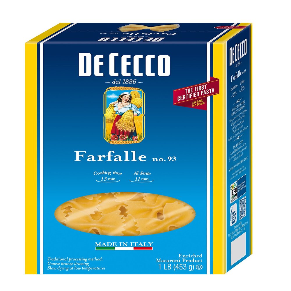 De Cecco Semolina Pasta, Farfalle, 1 Pound