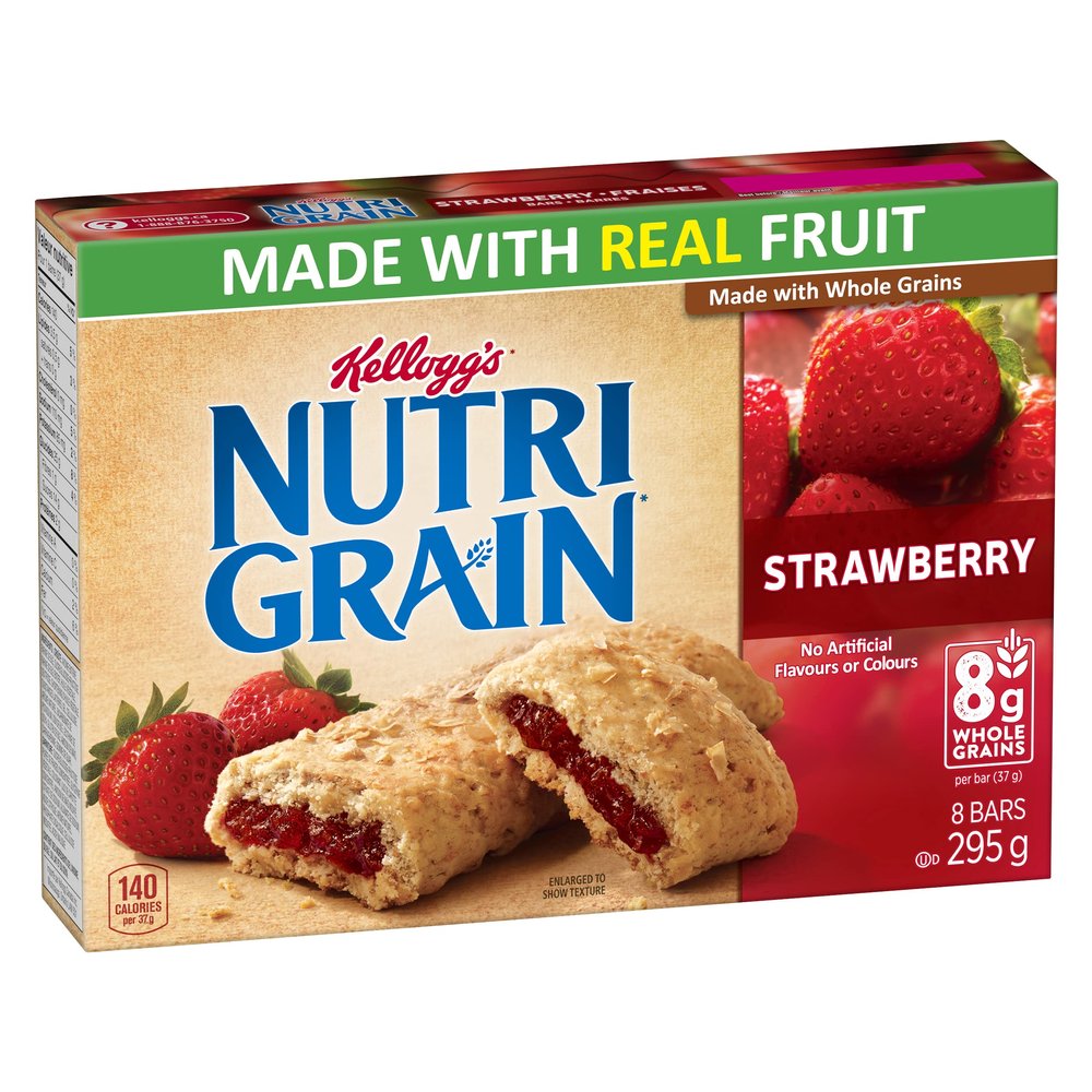 Kellogg's Nutri-Grain, Strawberry Cereal Bars, 295g/10.4oz., 8ct, (Imported from Canada}