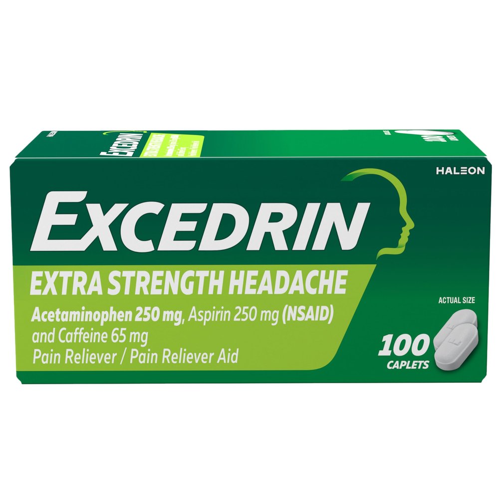 Excedrin Extra Strength Pain Relief Caplets  Headache Relief  100 Count