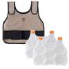 Cooling Vest with 2 Ice Packs, Instant Cooling Relief, Flexible Design, Ergodyne Chill Its 6230,Khaki,L/XL view 1