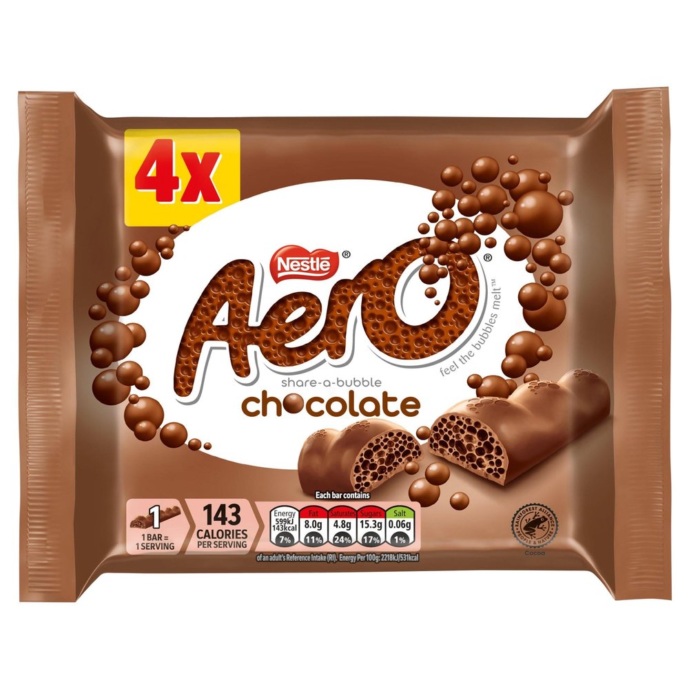 Aero Milk Chocolate Multipack, 4 x 27 g