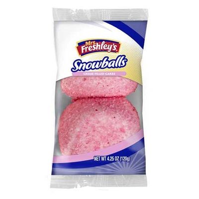 Mrs Freshleys Two Pink Snow Ball Cream Filled Cake, 4.25 Ounce -- 48 per case.
