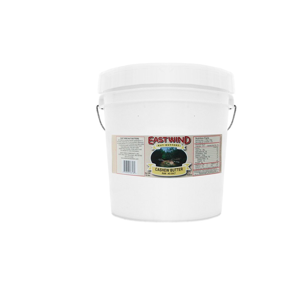 East Wind Raw Natural Cashew Butter No Salt 15lb. Tub