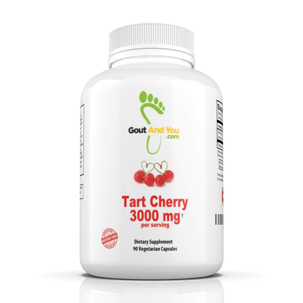 Gout and You Tart Cherry Extract | 3000 mg Per Serving | 90 Vegetarian Capsules | Gluten-Free