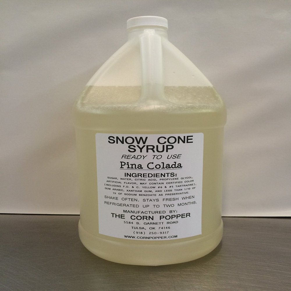 Snow Cone & Shaved Ice Syrup, made by The Corn Popper (Pina Colada)