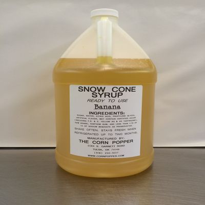 Snow Cone & Shaved Ice Syrup, made by The Corn Popper (Banana)
