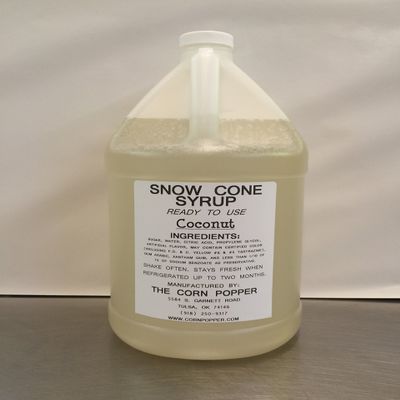 Snow Cone & Shaved Ice Syrup, made by The Corn Popper (Coconut)