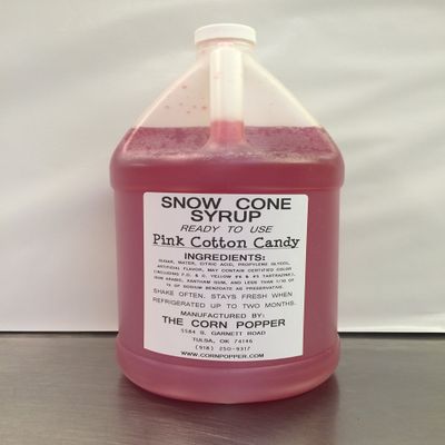 Snow Cone & Shaved Ice Syrup, made by The Corn Popper (Pink Cotton Candy)