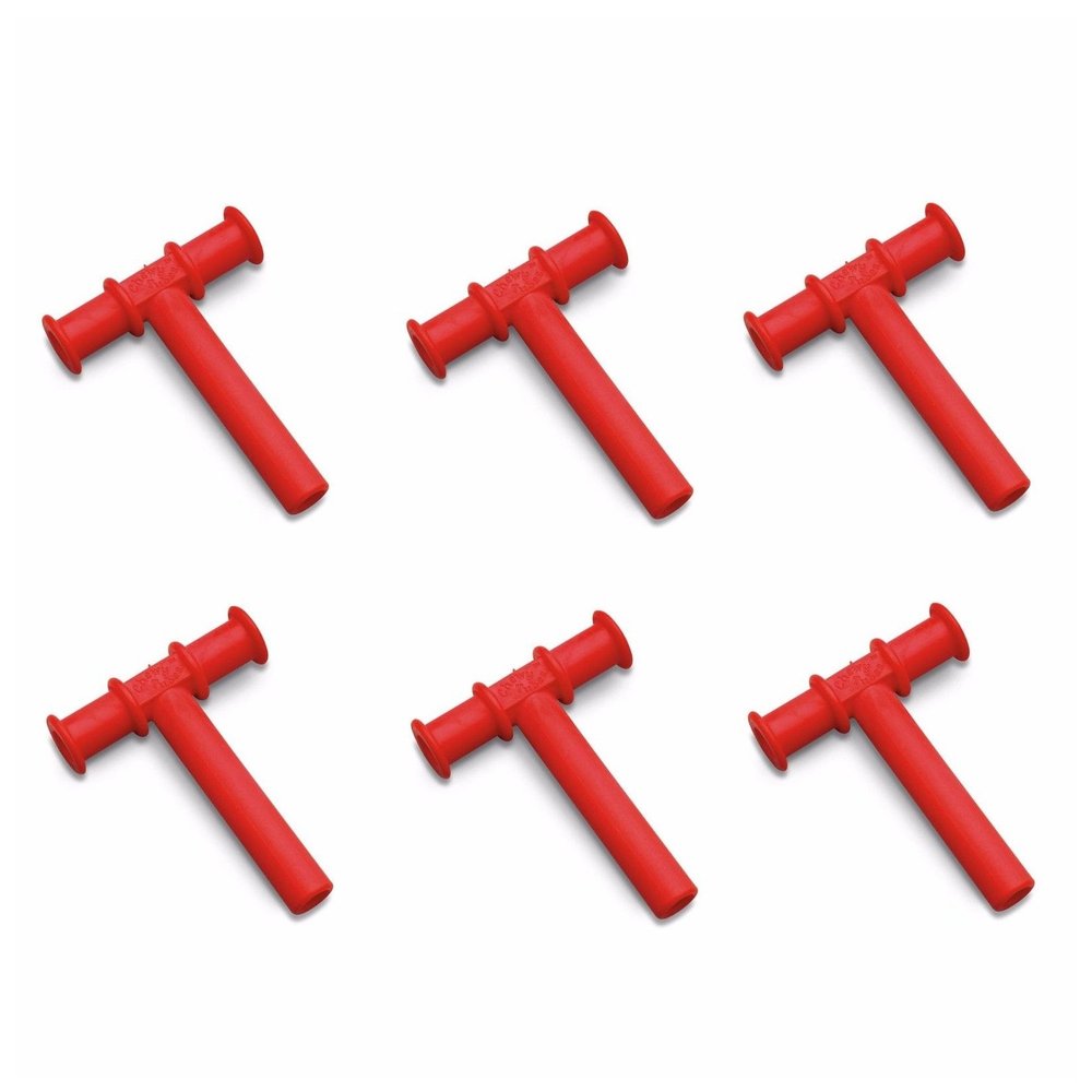 6 Red Chewy Tubes Speech Therapy Oral Motor Relaxation Aid Autism ASD
