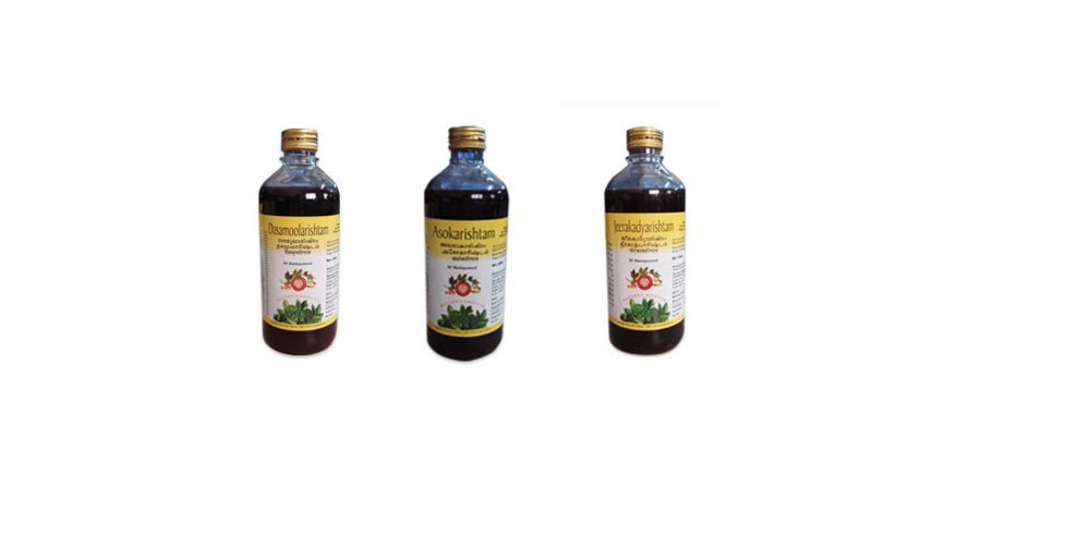 Dasamoolarishtam + Asokarishtam + Jeerakadyarishtam by Arya Vaidya Pharmacy Combo Pack (Each 450ml)