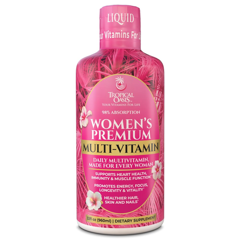 Premium Liquid Multivitamin for Women | Sugar Free Womens Multivitamin | 100+ Vitamins, Minerals & Herbs Promote Anti-Aging, Heart, Brain & Bone Health |98% Absorption Rate | Non-GMO | 32 Serv