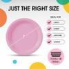 Party Solids Pink Plastic Plates For Party 7" Pink Disposable Plates Heavy Duty 100 Pcs Plastic Dinnerware Sets Heavy Duty 350 GSM Disposable Dinnerware Set view 3