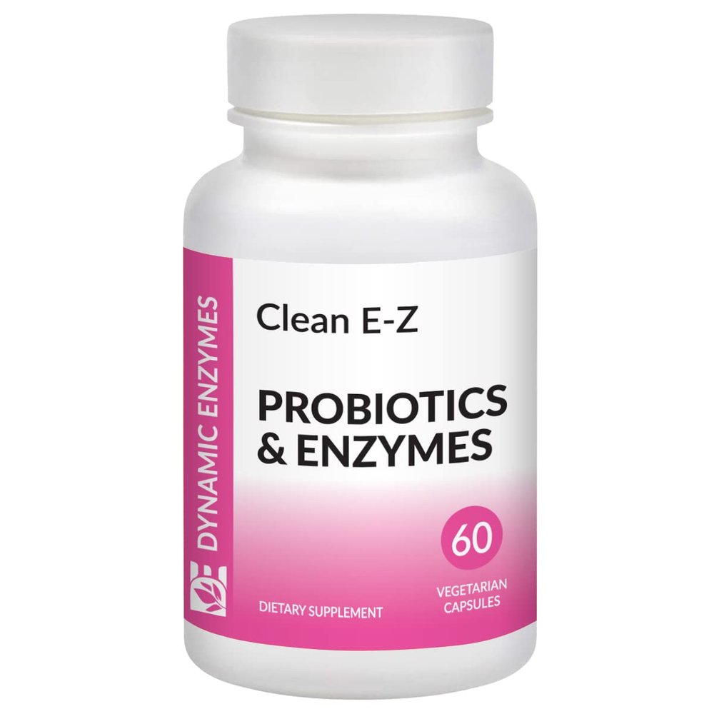 Clean E-Z Enzymes + Probiotics  Chitosanase Enzyme Blend with Shelf-Stable Probiotics  Supports Gut & Microbiome Balance  Empty Stomach Cleanse Support  60 Veg Capsules