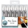 Elegant Silver Mini Spoons - 4" (30-Pack) - Perfect for Desserts & Tasting Parties - Sturdy & Reusable, Stand-Out Tableware Accessory view 2