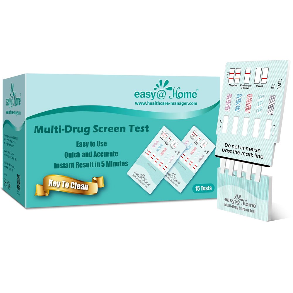 Easy@Home 5 Pack Multi-Drug Screen Test, 10 Panel Urine Drug Tests Kit
