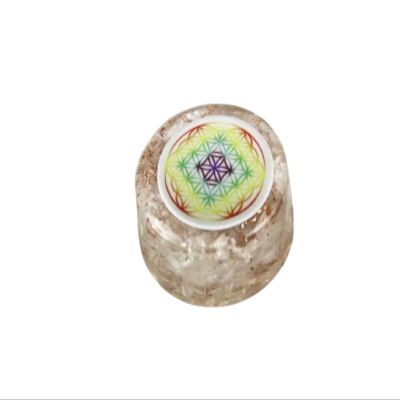 Jet Crystal Quartz Flower of Life Orgone Tower Buster