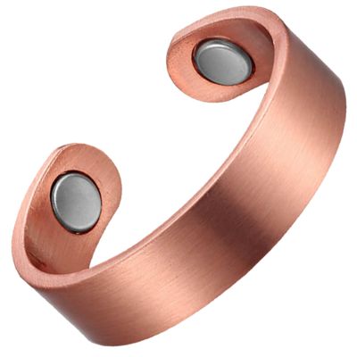 Earth Therapy - Elegant Women or Men's Ring Band in Solid Copper | Magnetic Therapy Ring (1)