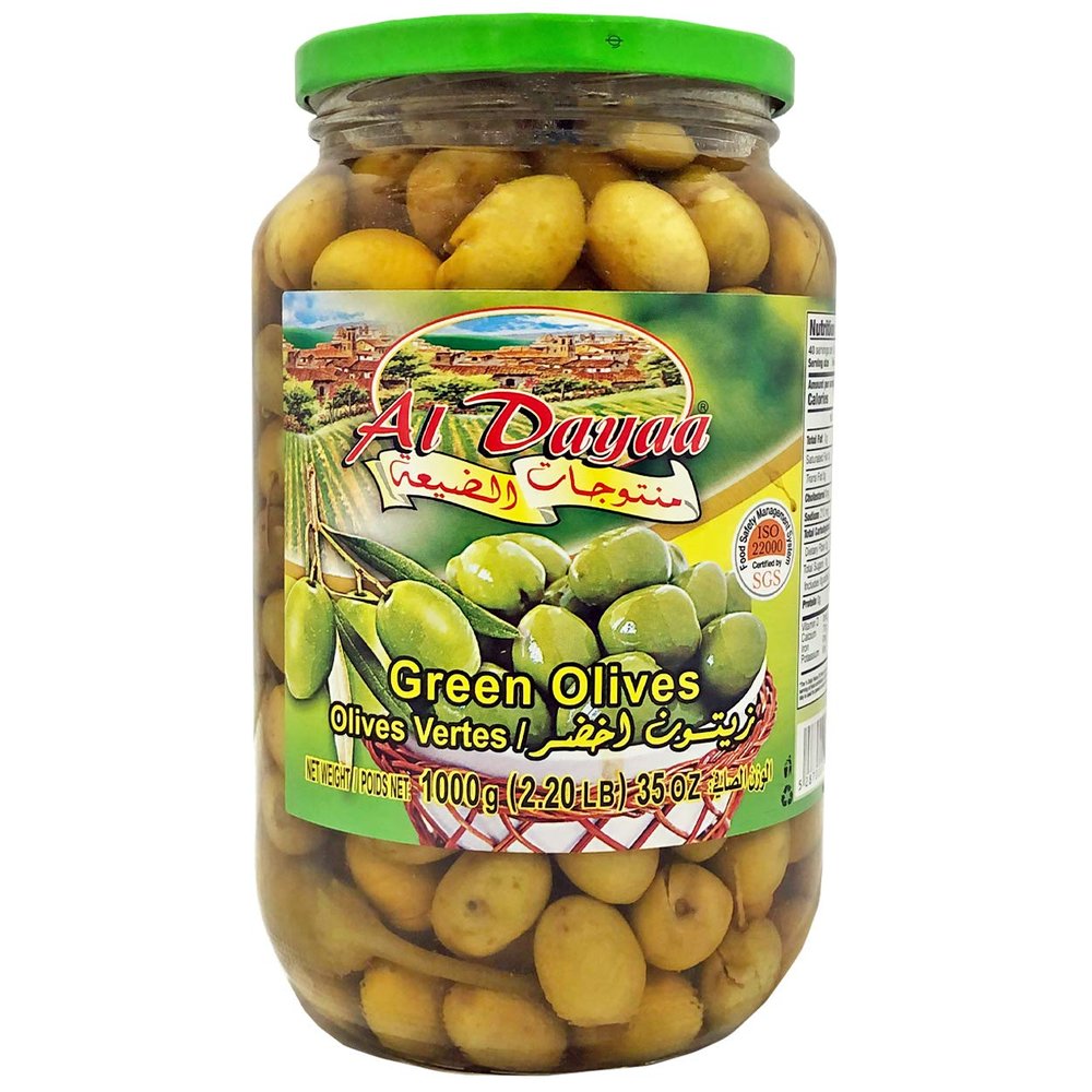 Al Dayaa - Green Olives (1000g), 35oz