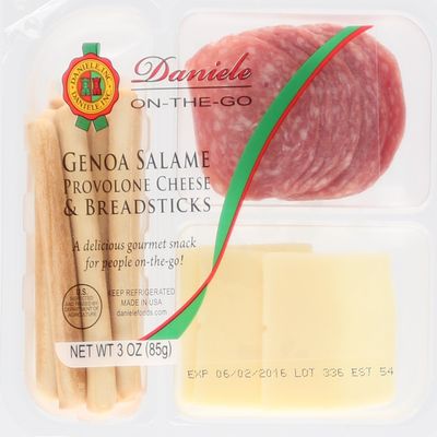 Daniele On-The-Go Genoa Salame Provoone Cheese & Bread Sticks, 3 oz