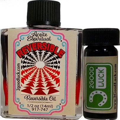 2GoodLuck Reversible, Spiritual Oil with 1 Dram Perfume Set for Magic and Rituals. Aceite Espiritual Reversible Para Rituales Y Magia.