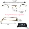 proSPORT Reading glasses Rimless Flexible Lightweight frame for Men Full Lens Reader view 2