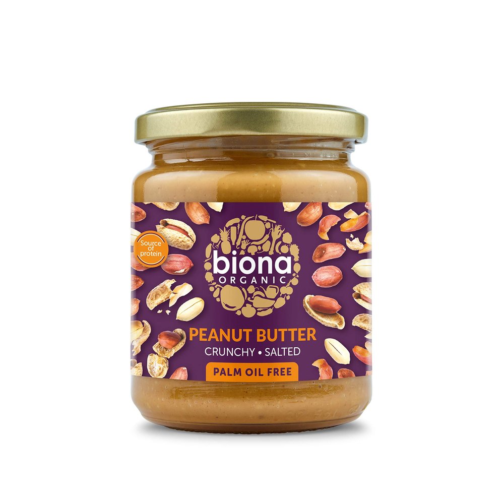 BIONA Organic Crunchy Peanut Butter, 250 GR