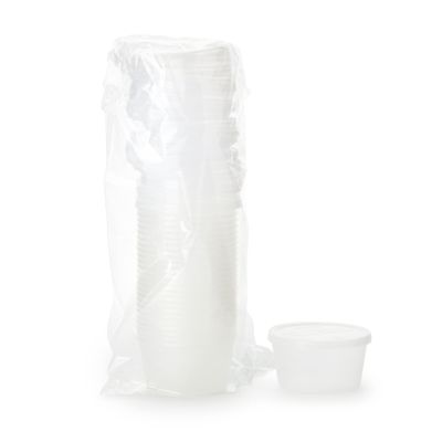DUKAL DAWNMIST DENTURE CARE Denture Cups, w/ Caps, Translucent in color, 250/cs