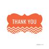 Andaz Fancy Frame Rectangular Gift Label Stickers, Chevron Style, Thank You, Tangerine Orange, 36-Pack view 1