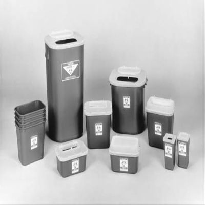 MEDEGEN STACKABLE SHARPS-CONTAINER SYSTEM Sharps Container, 8 Gallon Translucent Red, 13"W x 13"D x 14"H, 10/cs
